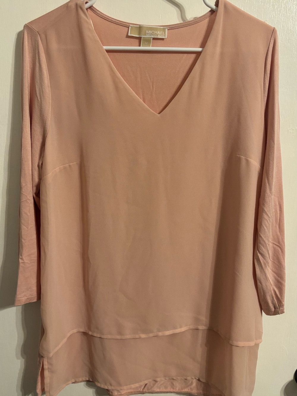 MICHAEL Michael Kors Blush Pink V-Neck Layered Blouse